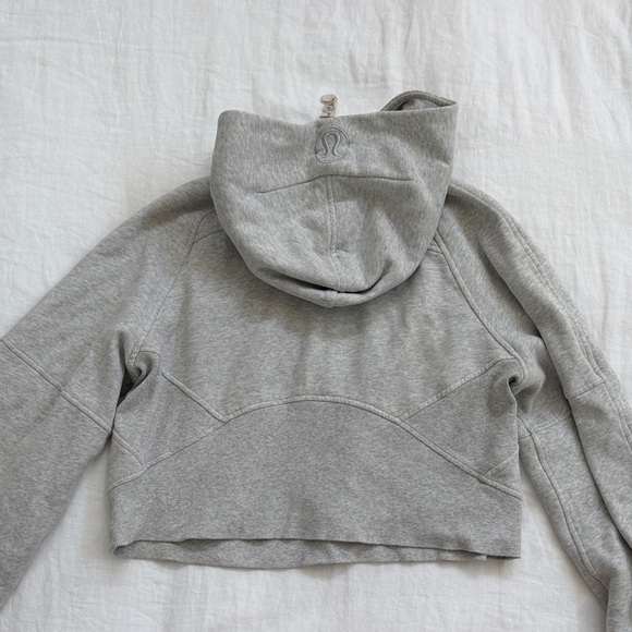 Lululemon grey scuba cropped half zip with hood - Picture 2 of 5